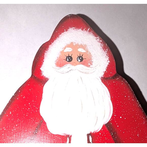 Old World Christmas Santa Claus Shelf Sitter Hand Painted Wooden Cutout 6.5 inch - Picture 2 of 5